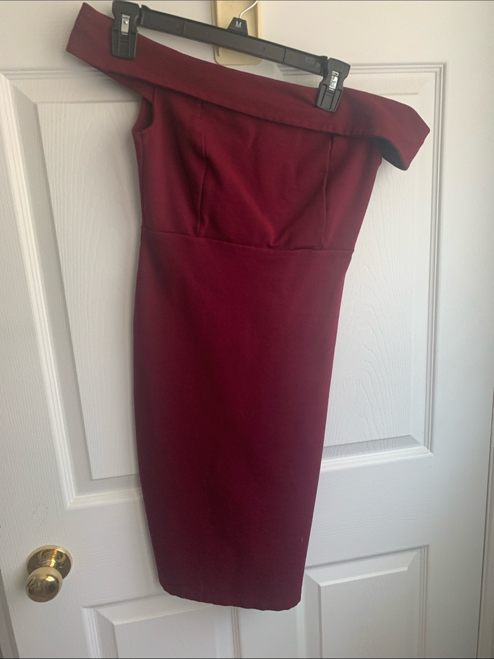 Lulu's One-Shoulder Burgundy Sheath Dress